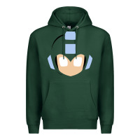 Sports Green mega man retro video game face Premium Hoodie - artisFamous