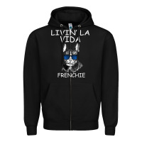 Black Livin' la vida Frenchie Zipper Hoodie - Bettercallsaul