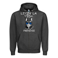 Charcoal Heather Livin' la vida Frenchie Zipper Hoodie - Bettercallsaul