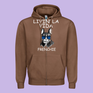 Livin' La Vida Frenchie Zipper Hoodie Designed By Bettercallsaul