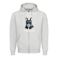 Dove Grey Livin' la vida Frenchie Zipper Hoodie - Bettercallsaul