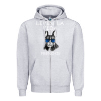 Heather Grey Livin' la vida Frenchie Zipper Hoodie - Bettercallsaul