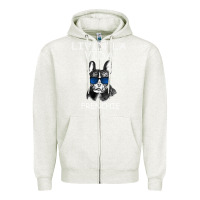 Oatmeal Heather Livin' la vida Frenchie Zipper Hoodie - Bettercallsaul