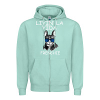 Seafoam Livin' la vida Frenchie Zipper Hoodie - Bettercallsaul