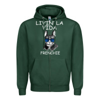 Sports Green Livin' la vida Frenchie Zipper Hoodie - Bettercallsaul