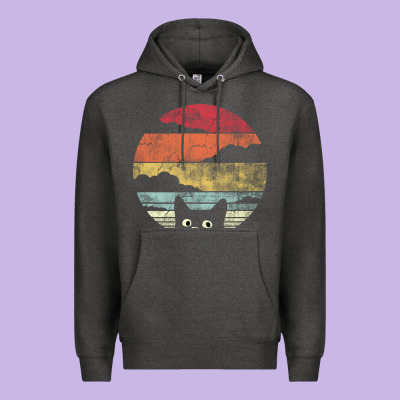 Cat Retro Vintage Style Premium Hoodie Designed By Artisfamous