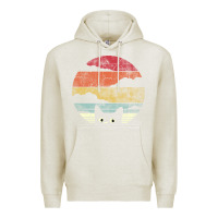 Oatmeal Heather cat retro vintage style Premium Hoodie - artisFamous