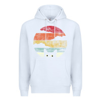 White cat retro vintage style Premium Hoodie - artisFamous