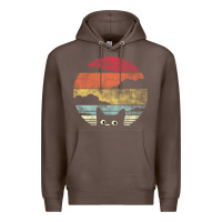 Coffee cat retro vintage style Premium Hoodie - artisFamous