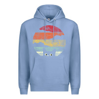 Colony Blue cat retro vintage style Premium Hoodie - artisFamous
