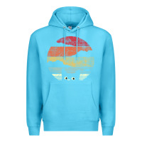 Ocean Blue cat retro vintage style Premium Hoodie - artisFamous