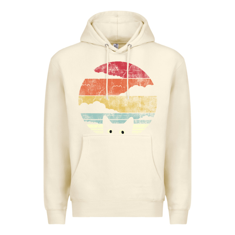 Cat Retro Vintage Style Premium Hoodie by artisFamous | Teevron