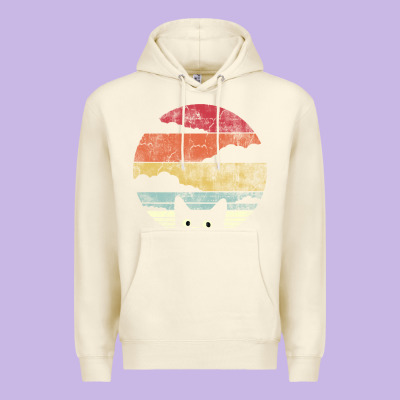Cat Retro Vintage Style Premium Hoodie Designed By Artisfamous