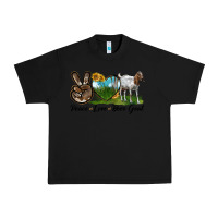 Black peace love boer goat Urban Heavy Tee - LillyAllenDesigns