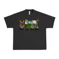 Pigment Black peace love boer goat Urban Heavy Tee - LillyAllenDesigns
