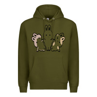 Army Green bunnys Premium Hoodie - artisFamous