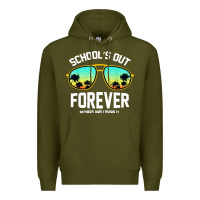 Army Green school out forever retired teacher retro summer Premium Hoodie - artisFamous