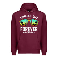 Burgundy school out forever retired teacher retro summer Premium Hoodie - artisFamous