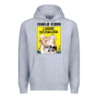 Heather Grey charlie hebdo Premium Hoodie - artisFamous