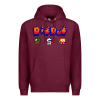 Burgundy dig dug Premium Hoodie - artisFamous