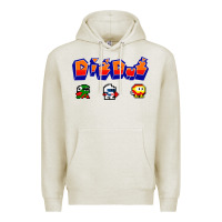 Oatmeal Heather dig dug Premium Hoodie - artisFamous