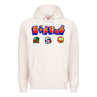 Pale Pink dig dug Premium Hoodie - artisFamous