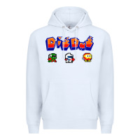 White dig dug Premium Hoodie - artisFamous