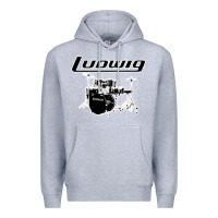 Heather Grey ludwig drum Premium Hoodie - artisFamous
