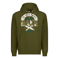 Army Green on your marks get set bake Premium Hoodie - artisFamous
