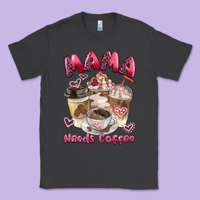 Mama Needs Coffee Classic Tee Designed By Barkaloodesign