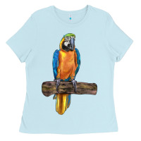 Baby Blue blue throated macaw Ladies Tee - LillyAllenDesigns