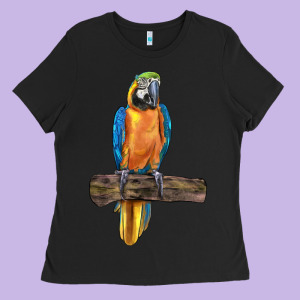 Blue Throated Macaw Ladies Tee Designed By Lillyallendesigns