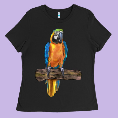Blue Throated Macaw Ladies Tee Designed By Lillyallendesigns