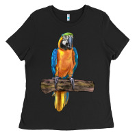 Black blue throated macaw Ladies Tee - LillyAllenDesigns