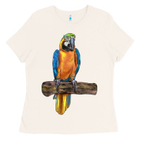 Bone blue throated macaw Ladies Tee - LillyAllenDesigns