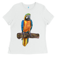 White blue throated macaw Ladies Tee - LillyAllenDesigns