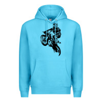 Ocean Blue motocross dirt bike design got dirt Premium Hoodie - artisFamous