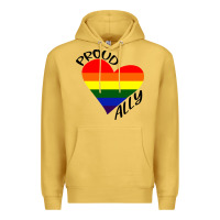 Antique Gold proud ally lgbt heart gay pride month Premium Hoodie - artisFamous