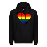 Black proud ally lgbt heart gay pride month Premium Hoodie - artisFamous