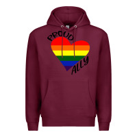 Burgundy proud ally lgbt heart gay pride month Premium Hoodie - artisFamous