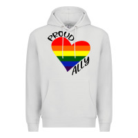 Dove Grey proud ally lgbt heart gay pride month Premium Hoodie - artisFamous