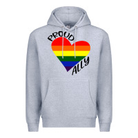 Heather Grey proud ally lgbt heart gay pride month Premium Hoodie - artisFamous