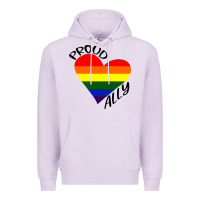 Lilac proud ally lgbt heart gay pride month Premium Hoodie - artisFamous
