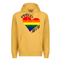 Mustard proud ally lgbt heart gay pride month Premium Hoodie - artisFamous