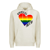 Oatmeal Heather proud ally lgbt heart gay pride month Premium Hoodie - artisFamous