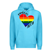 Ocean Blue proud ally lgbt heart gay pride month Premium Hoodie - artisFamous