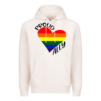 Pale Pink proud ally lgbt heart gay pride month Premium Hoodie - artisFamous
