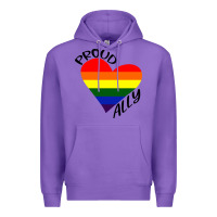 Purple proud ally lgbt heart gay pride month Premium Hoodie - artisFamous