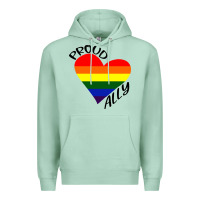 Seafoam proud ally lgbt heart gay pride month Premium Hoodie - artisFamous