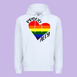 Proud Ally Lgbt Heart Gay Pride Month Premium Hoodie Designed By Artisfamous
